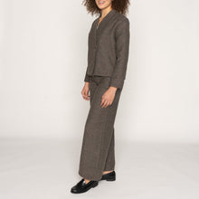 Load image into Gallery viewer, Wide Leg Trouser - Wool Multi Nep - Brown | Naked &amp; Famous Denim
