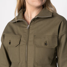 Load image into Gallery viewer, Zip Crop Jacket - Army HBT - Olive Drab
