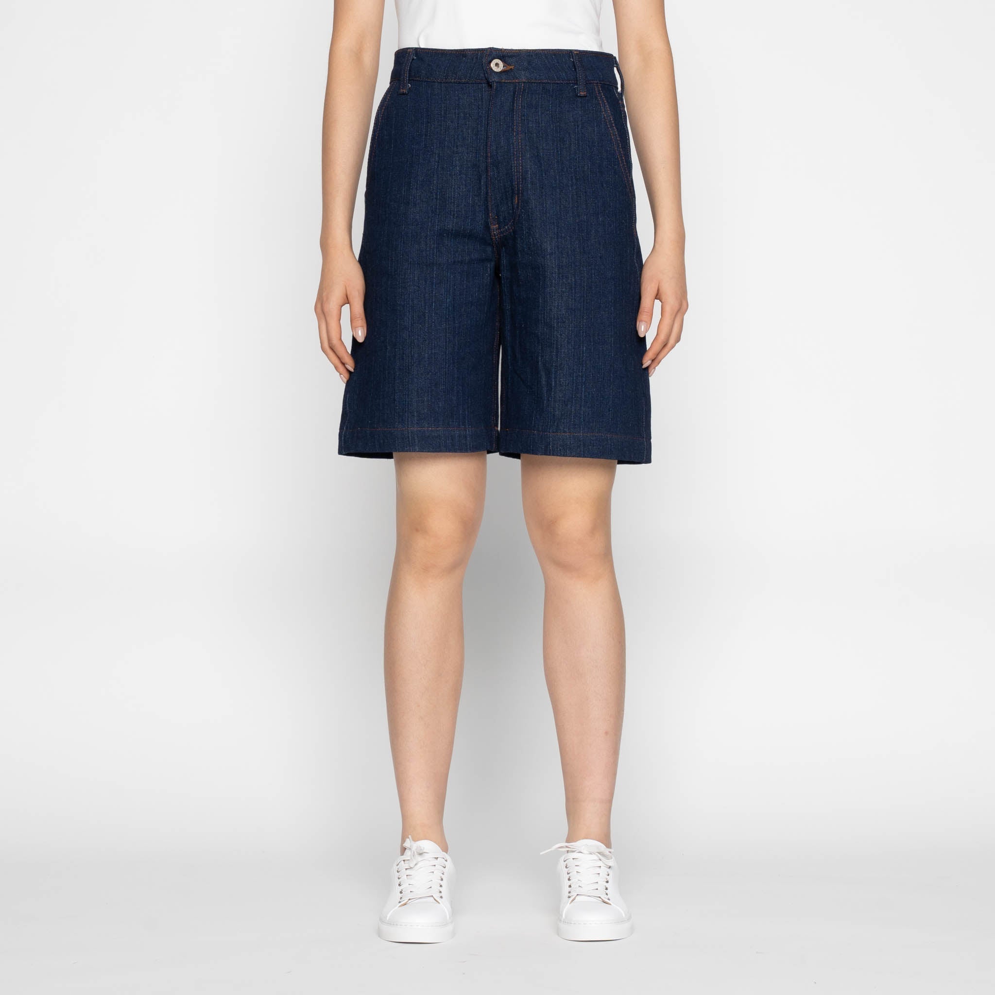 Andie Shorts - Vertical Slub Denim - Indigo – Naked & Famous Denim NYC