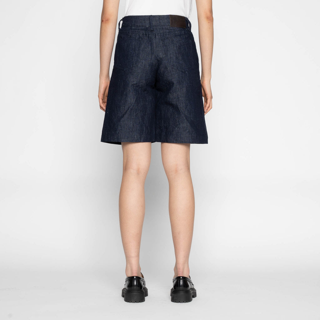 Andie Shorts - Linen Blend Denim - Indigo by Naked & Famous Denim