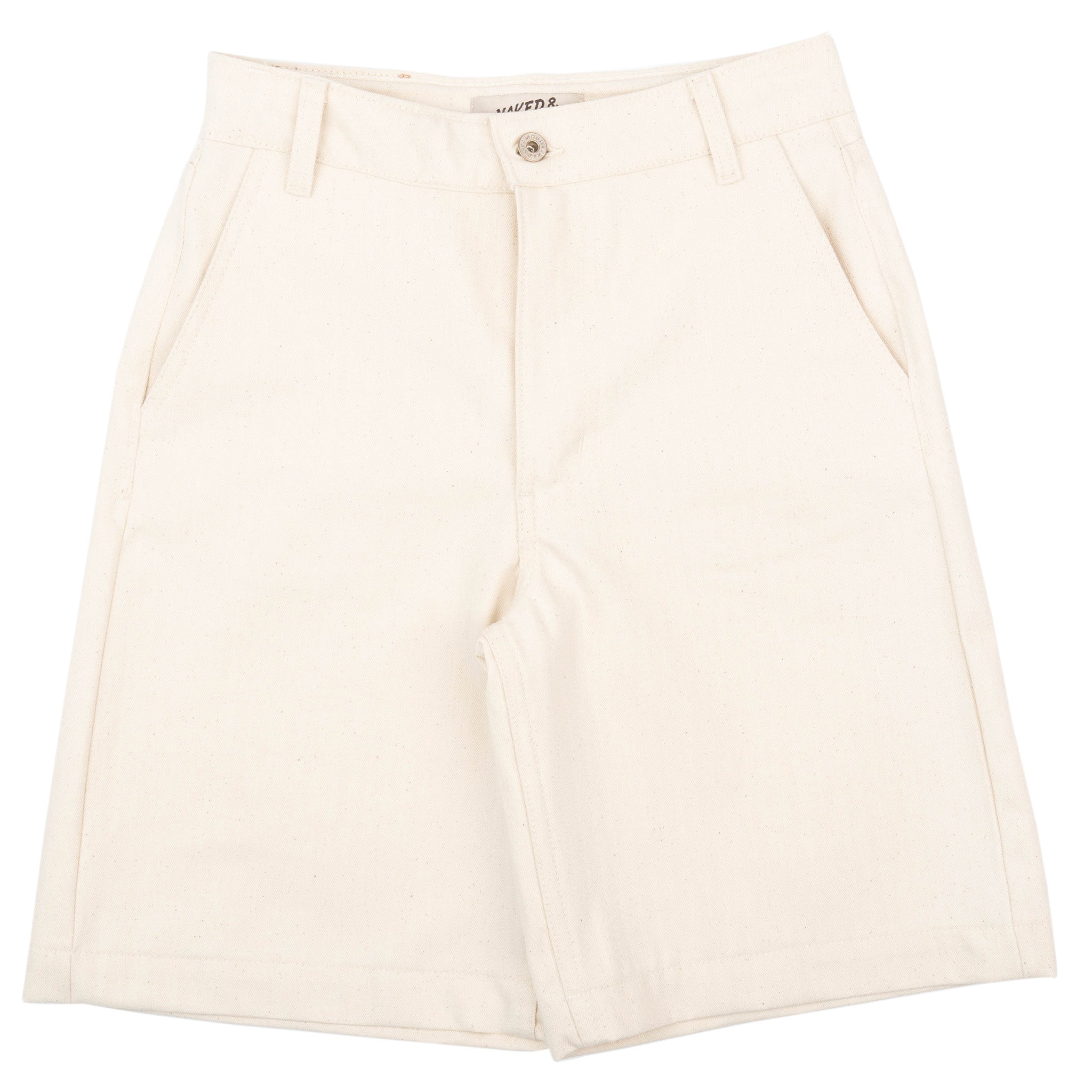 Andie Shorts - Hard Twist Organic Herringbone - Ecru by Naked & Famous Denim