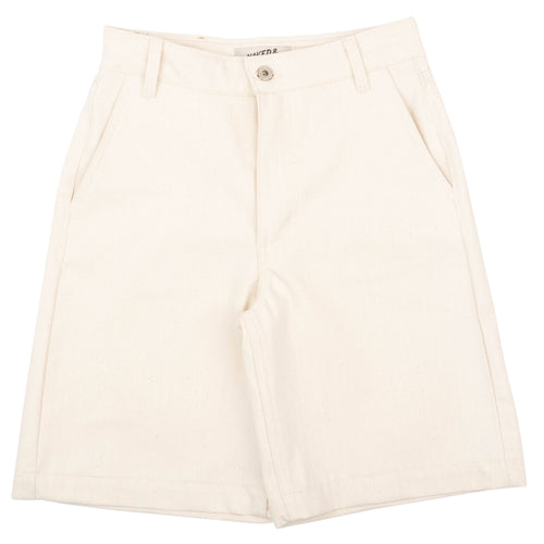 Andie Shorts - Hard Twist Organic Herringbone - Ecru by Naked & Famous Denim