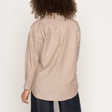 Load image into Gallery viewer, Roomy Shirt - Soft Finish Classic Stripe - Cream + Brown | Naked &amp; Famous Denim
