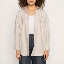 Load image into Gallery viewer, Roomy Shirt - Yak Fiber Brushed Flannel - Whisper Grey | Naked &amp; Famous Denim
