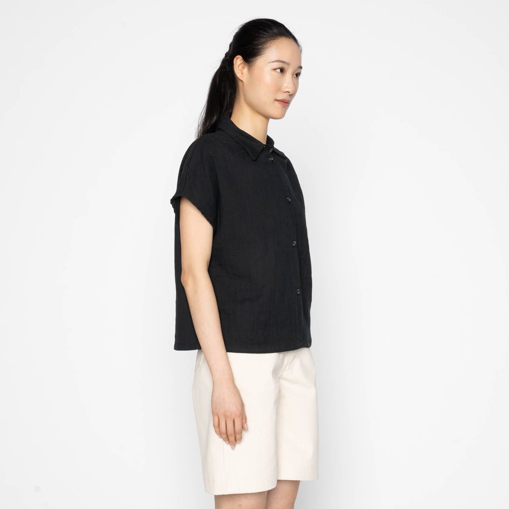 Billie Shirt - Double Weave Gauze - Black by Naked & Famous Denim