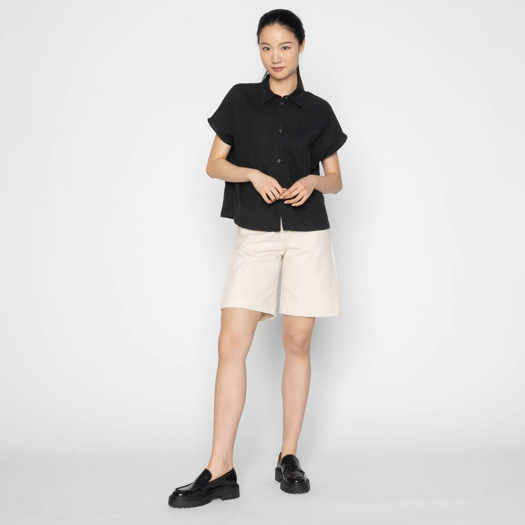 Billie Shirt - Double Weave Gauze - Black by Naked & Famous Denim