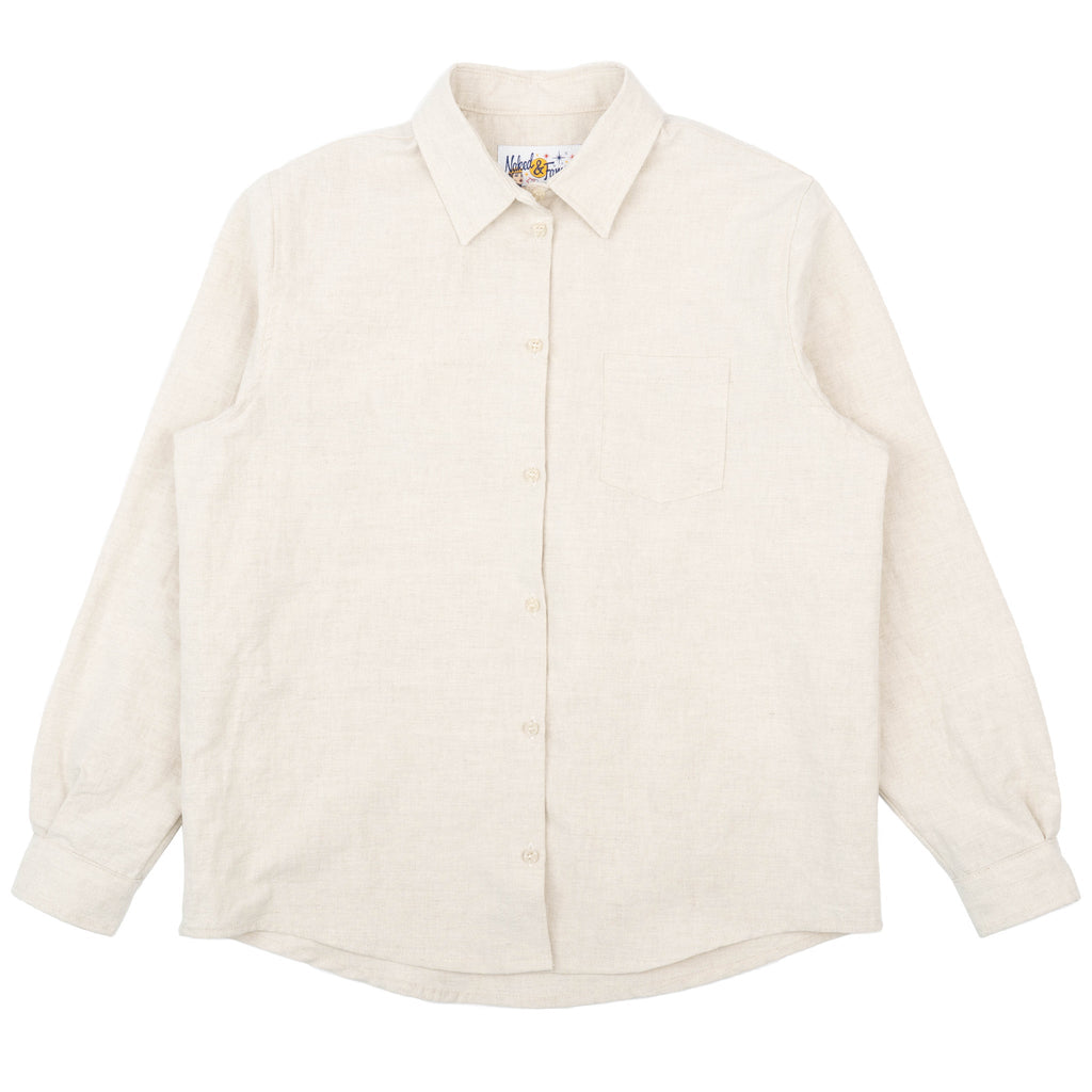 Judy Shirt - Linen Blend Denim - Ecru by Naked & Famous Denim
