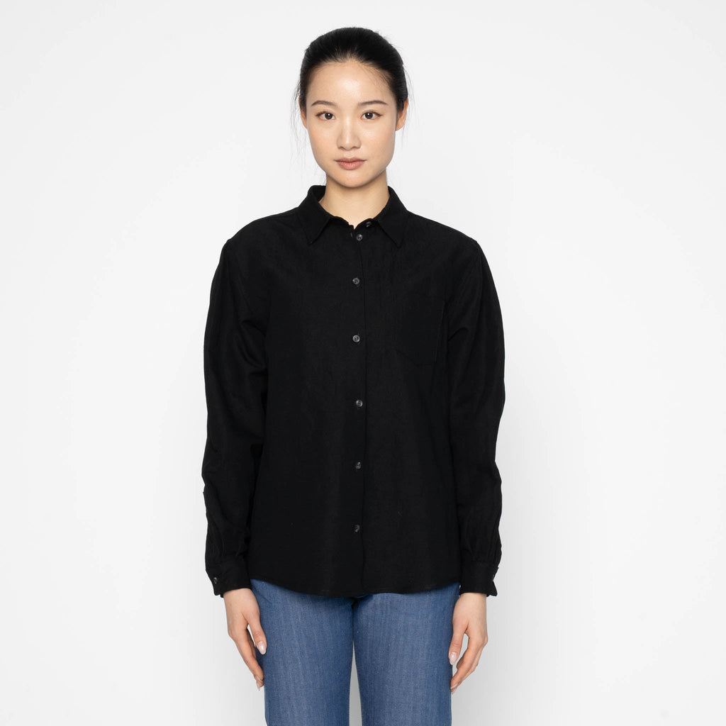 Judy Shirt - Linen Blend Denim - Black by Naked & Famous Denim