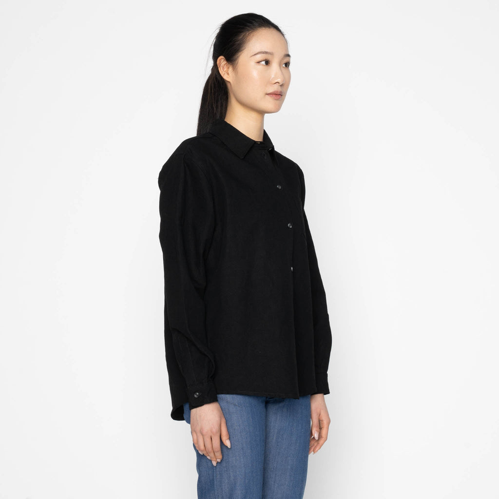 Judy Shirt - Linen Blend Denim - Black by Naked & Famous Denim