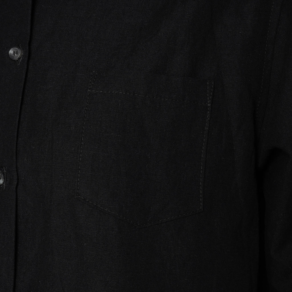 Judy Shirt - Linen Blend Denim - Black by Naked & Famous Denim