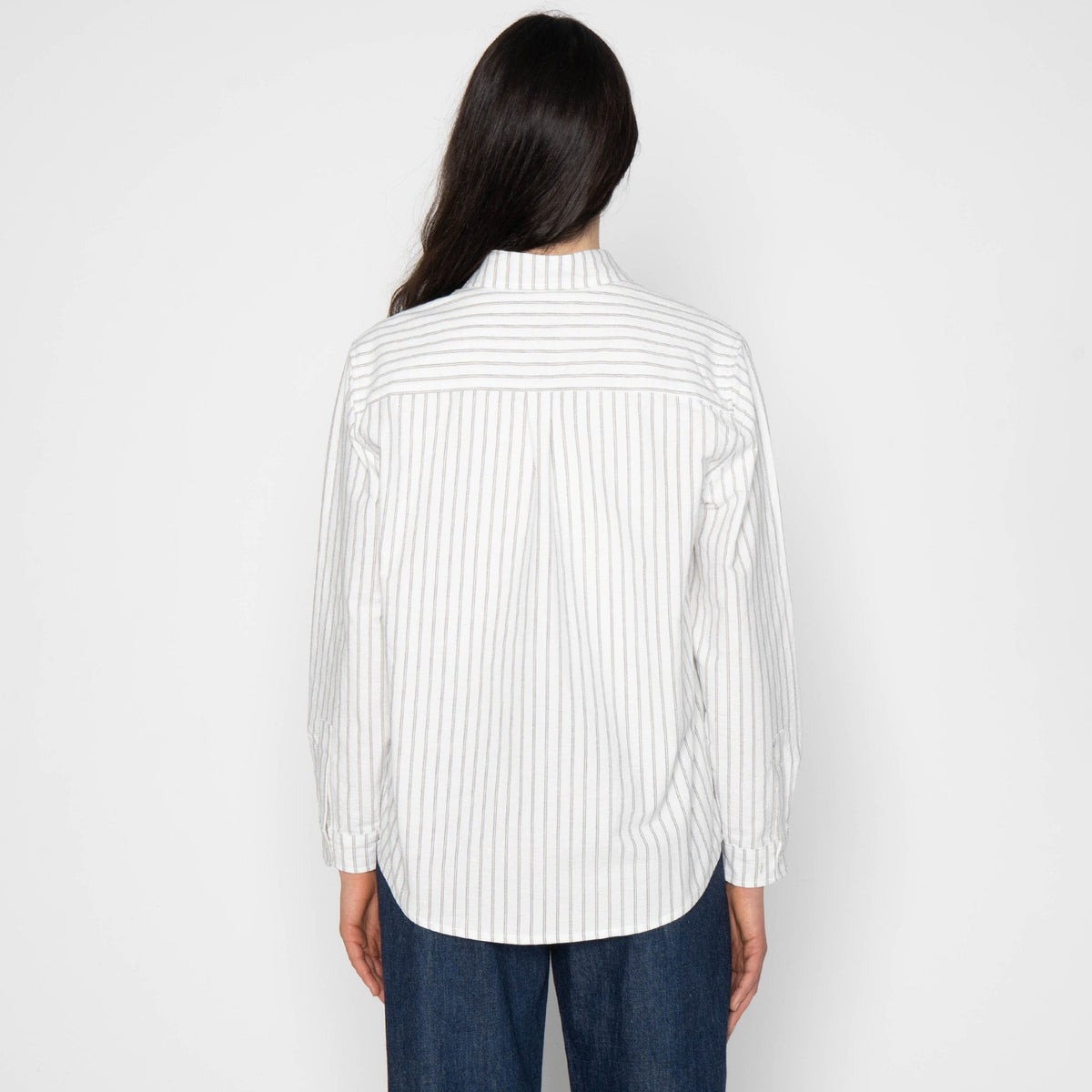Judy Shirt - Cotton Yarn Dyed Oxford - Stripe - White