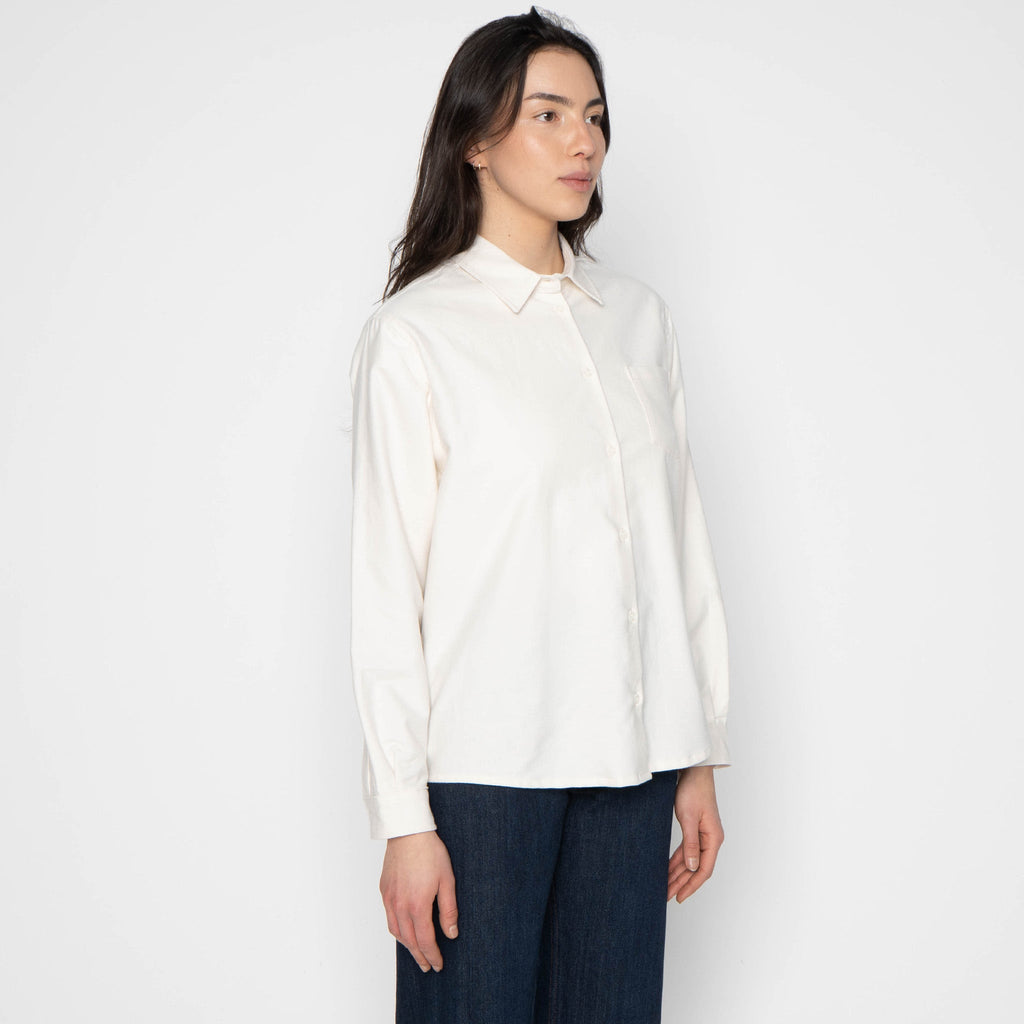 Judy Shirt - Cotton Dyed Flannel - Bone by Naked & Famous Denim