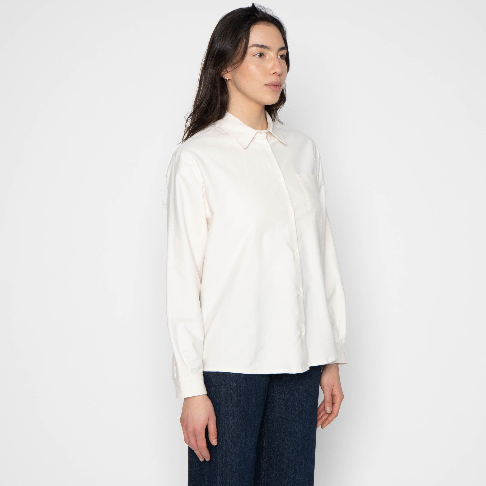 Judy Shirt - Cotton Dyed Flannel - Bone by Naked & Famous Denim