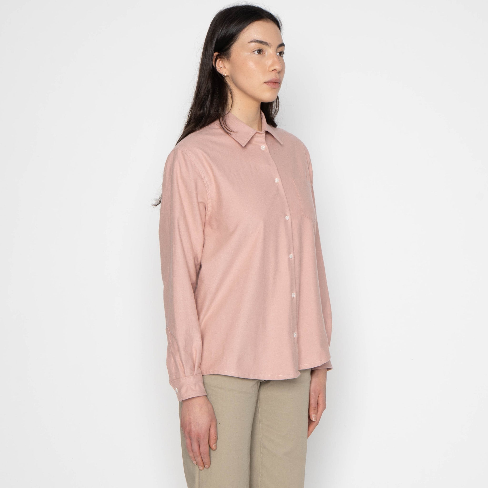 Judy Shirt - Cotton Dyed Flannel - Dusty Pink by Naked & Famous Denim