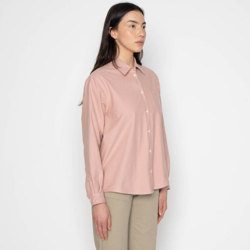 Judy Shirt - Cotton Dyed Flannel - Dusty Pink by Naked & Famous Denim