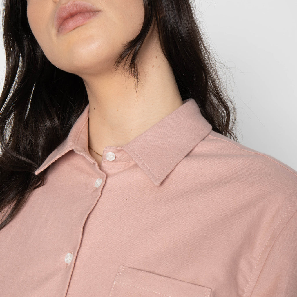 Judy Shirt - Cotton Dyed Flannel - Dusty Pink by Naked & Famous Denim