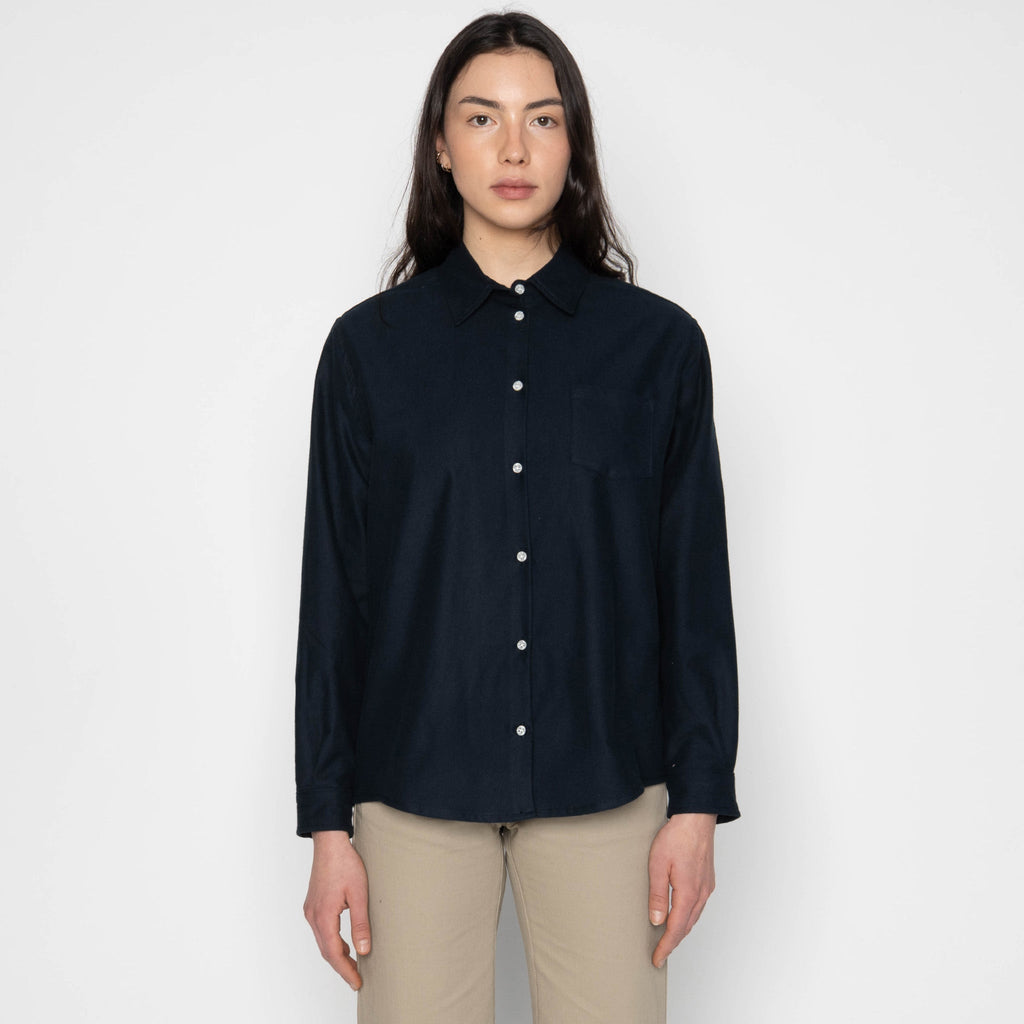 Judy Shirt - Cotton Dyed Flannel - Midnight Blue by Naked & Famous Denim