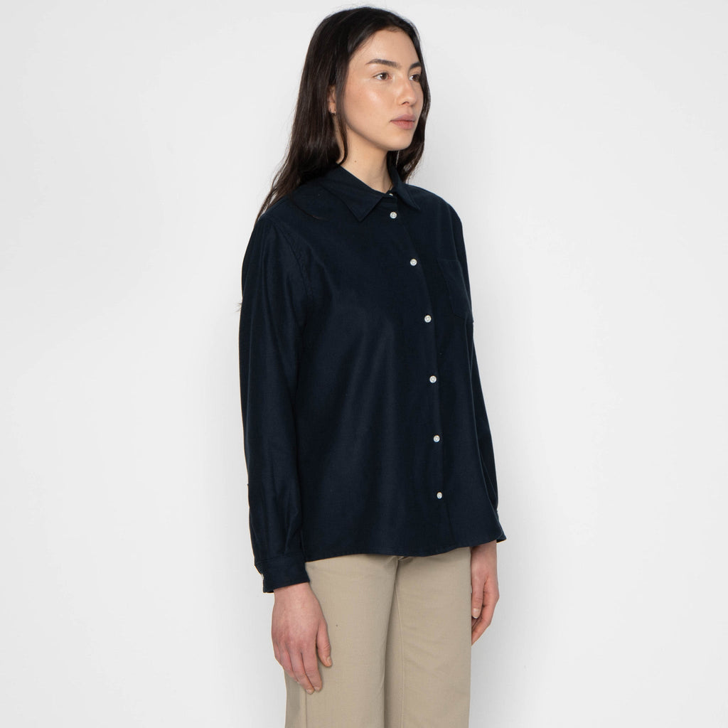 Judy Shirt - Cotton Dyed Flannel - Midnight Blue by Naked & Famous Denim