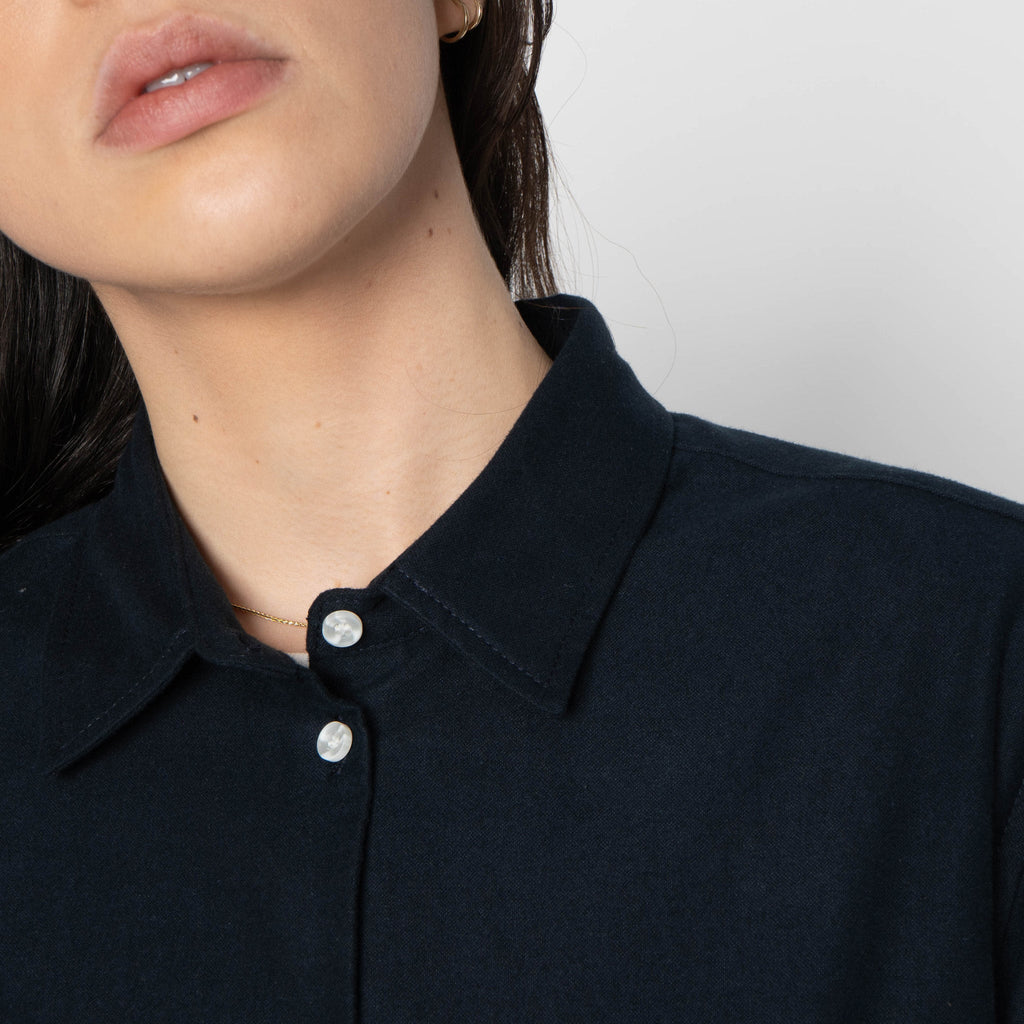 Judy Shirt - Cotton Dyed Flannel - Midnight Blue by Naked & Famous Denim