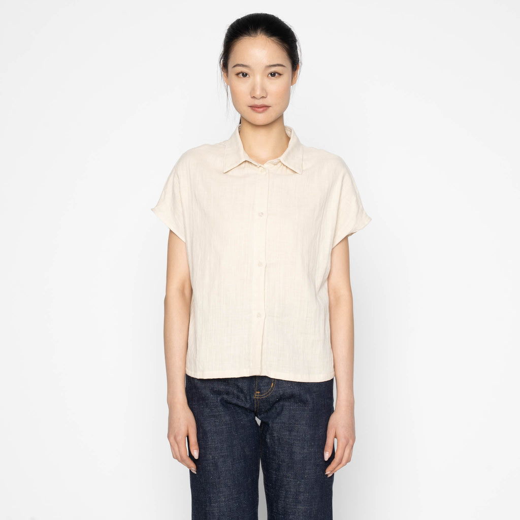 Billie Shirt - Double Weave Gauze - Bone by Naked & Famous Denim