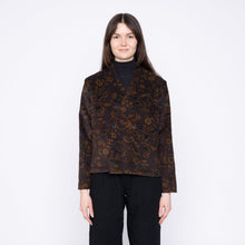 Load image into Gallery viewer, Collarless Jacket - Paisley Corduroy - Brown
