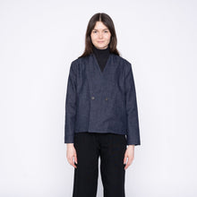 Load image into Gallery viewer, Collarless Jacket - Slub Nep Rinsed - Indigo
