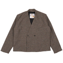 Load image into Gallery viewer, Collarless Jacket - Wool Multi Nep - Brown | Naked &amp; Famous Denim
