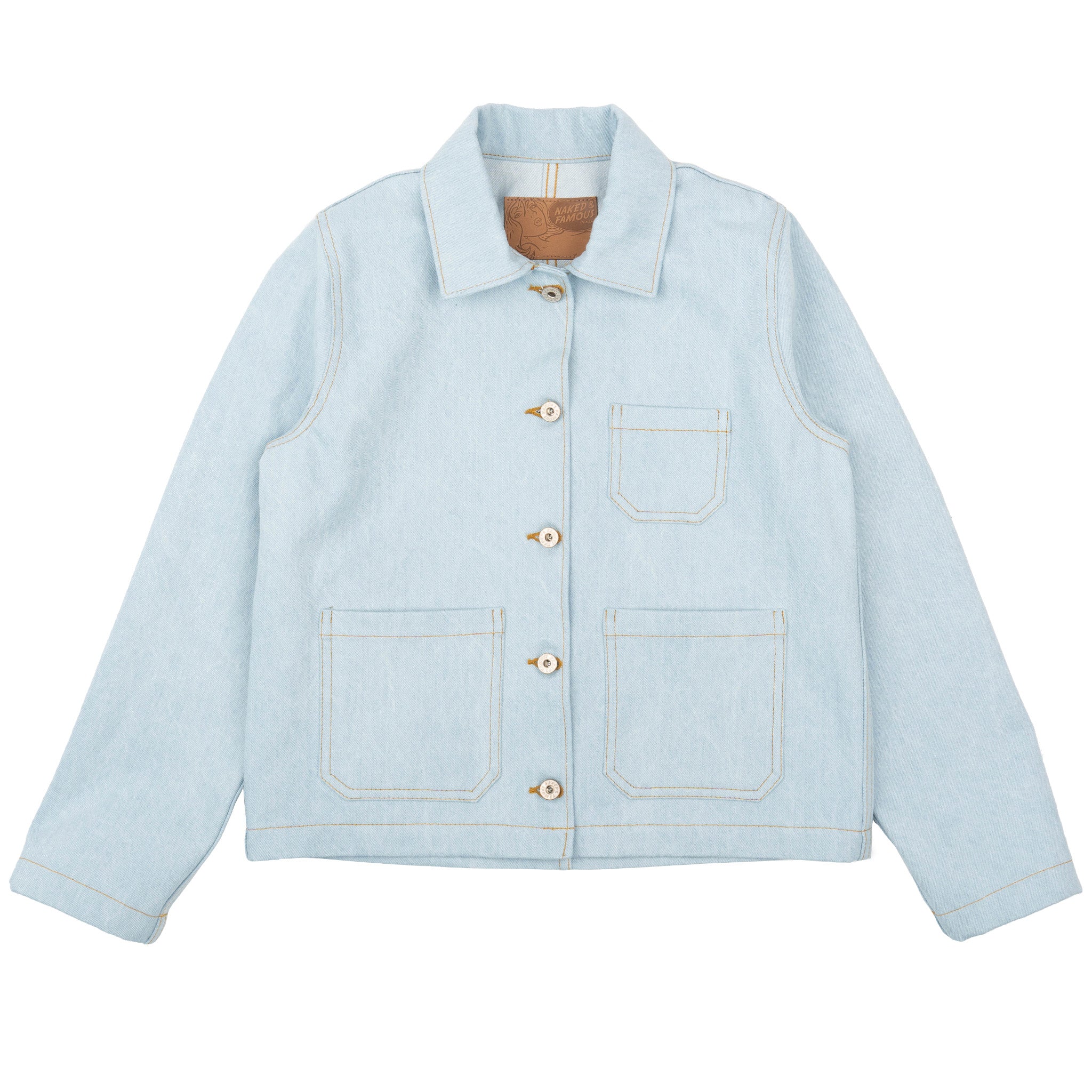 Gracie Jacket - Secret Agent Denim - Bleach Blue by Naked & Famous Denim