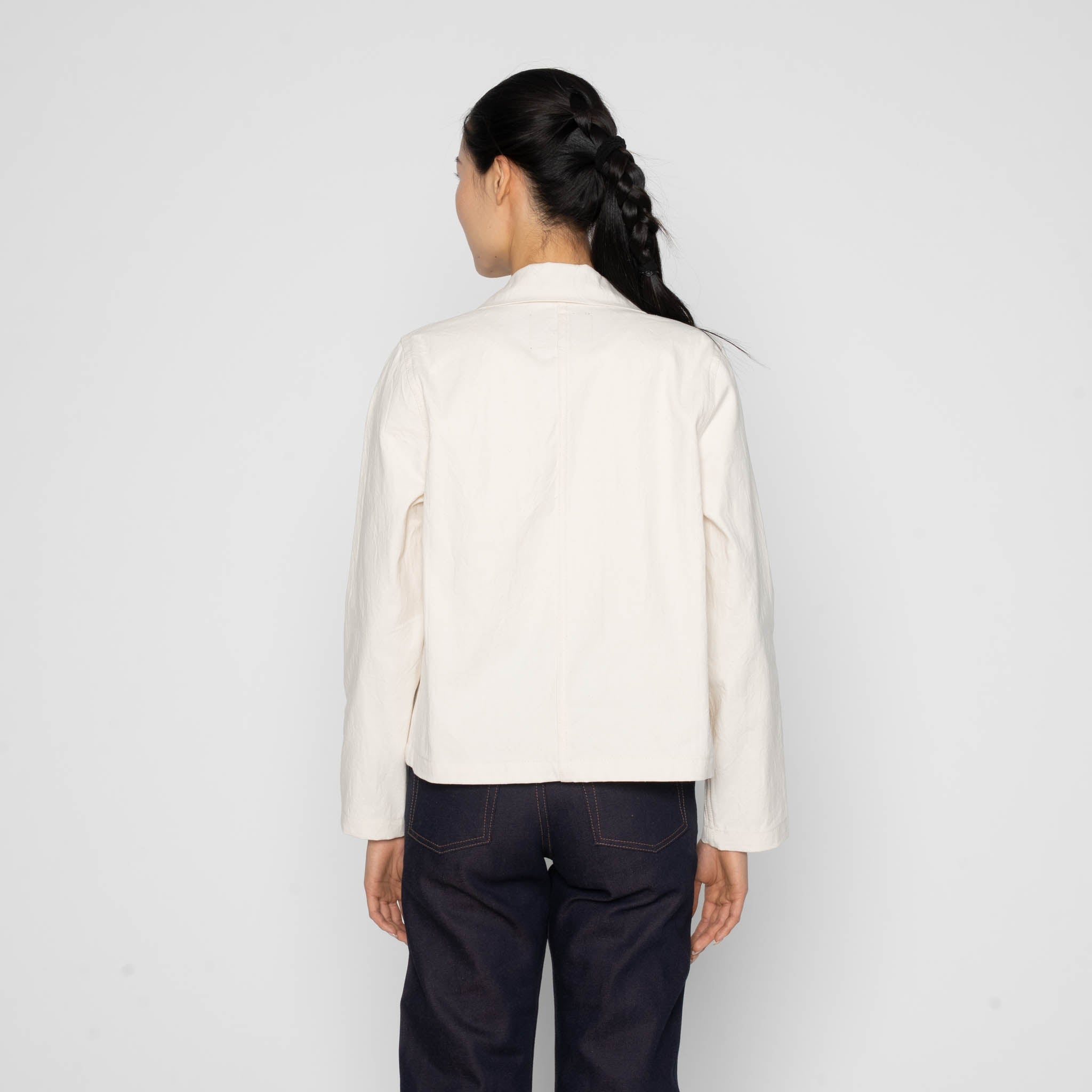 Gracie Jacket - Hard Twist Organic Herringbone - Ecru by Naked & Famous Denim