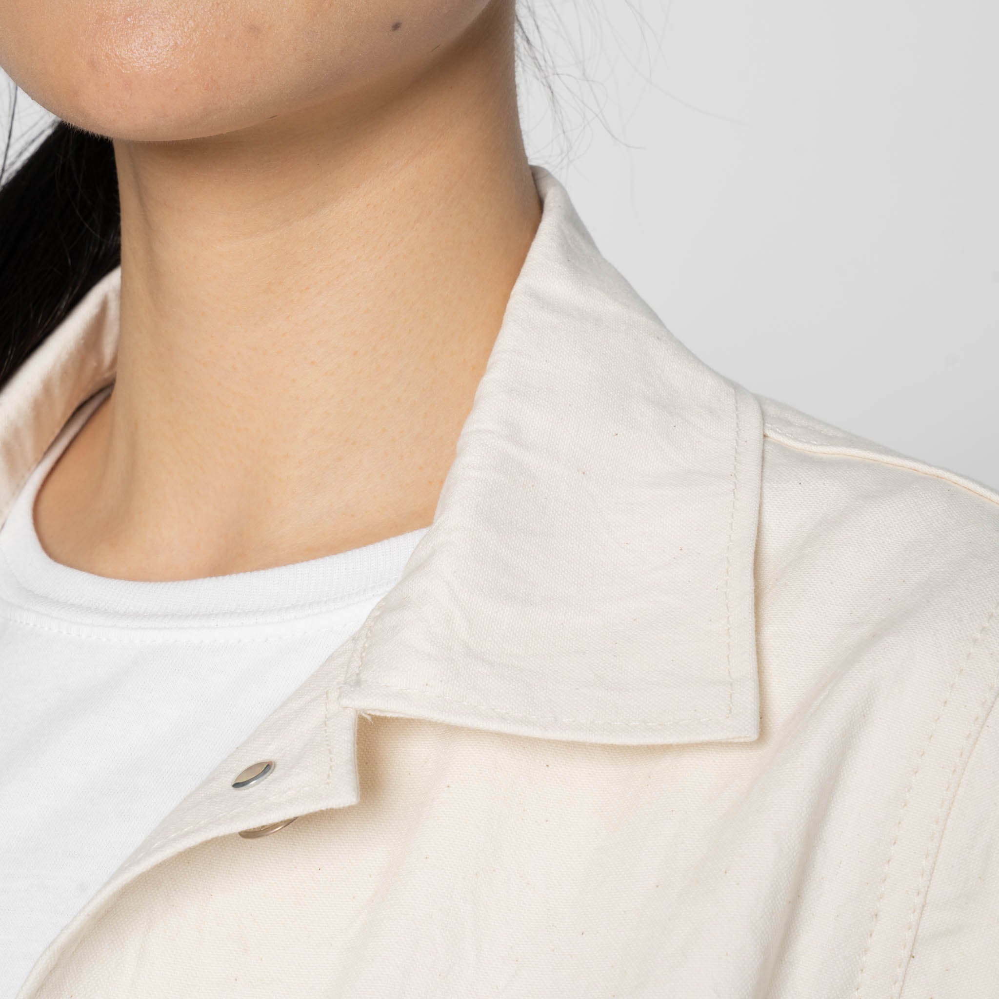 Gracie Jacket - Hard Twist Organic Herringbone - Ecru by Naked & Famous Denim