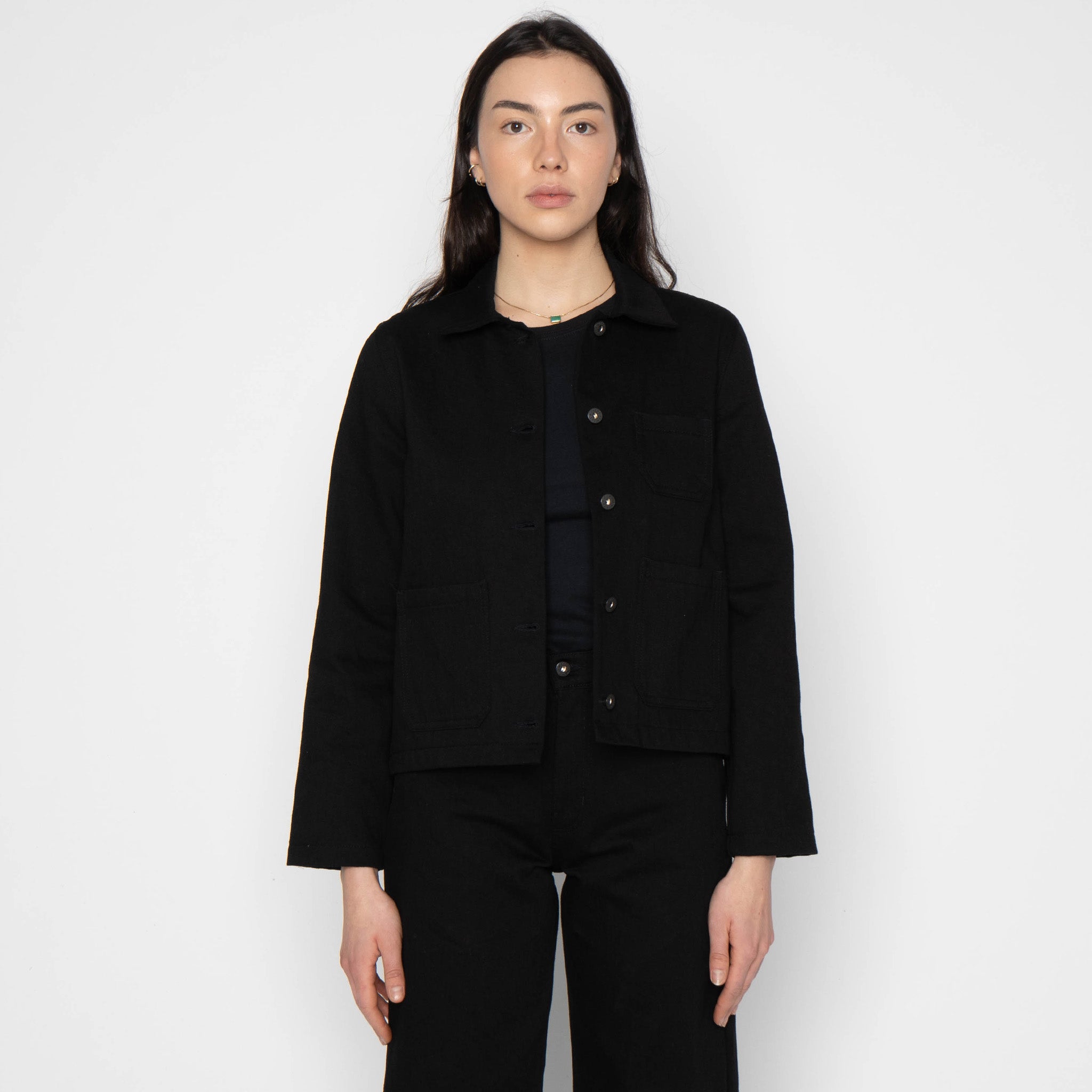 Gracie Jacket - Shadow Black - Black by Naked & Famous Denim