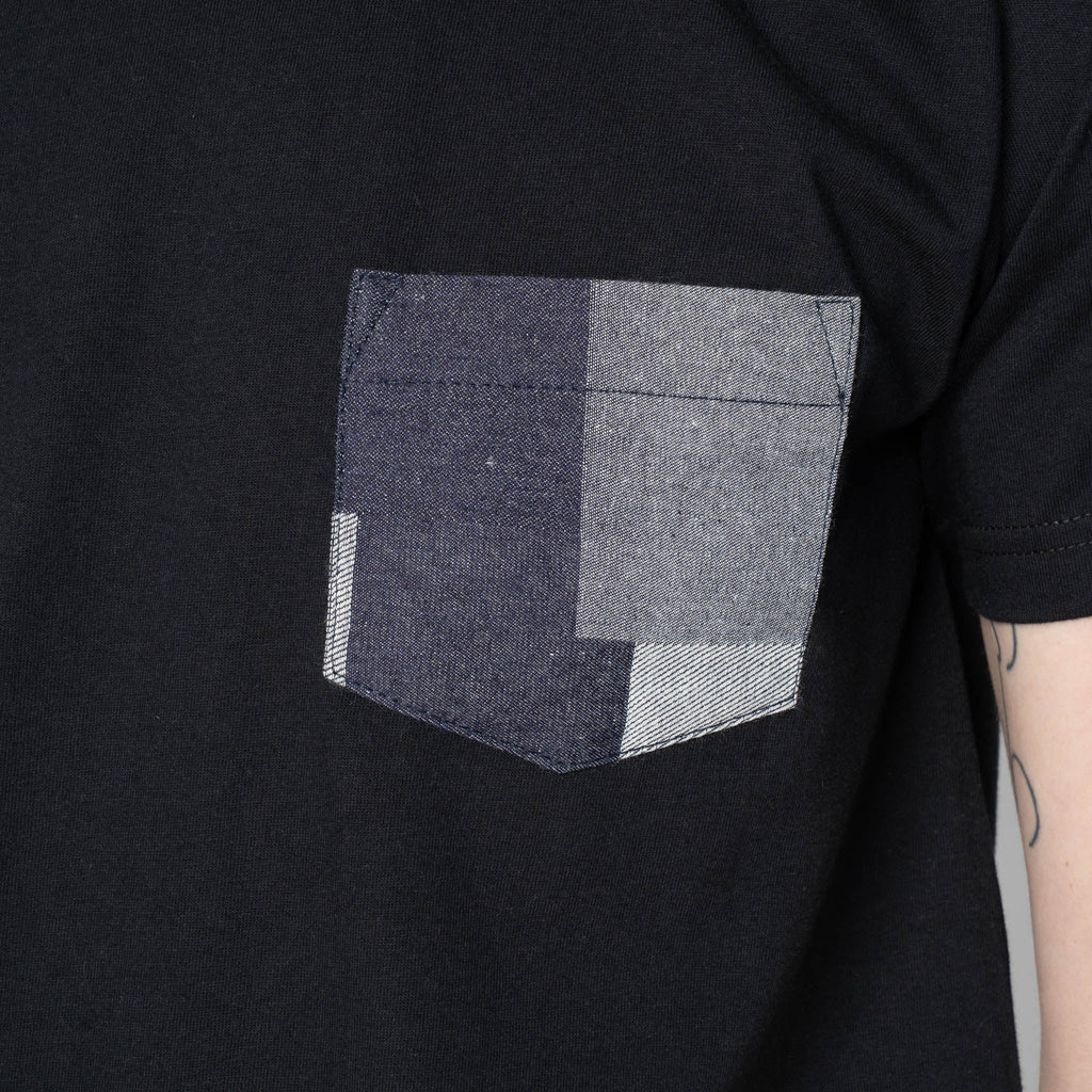 Pocket Tee - Black + Indigo Jacquard - Indigo by Naked & Famous Denim