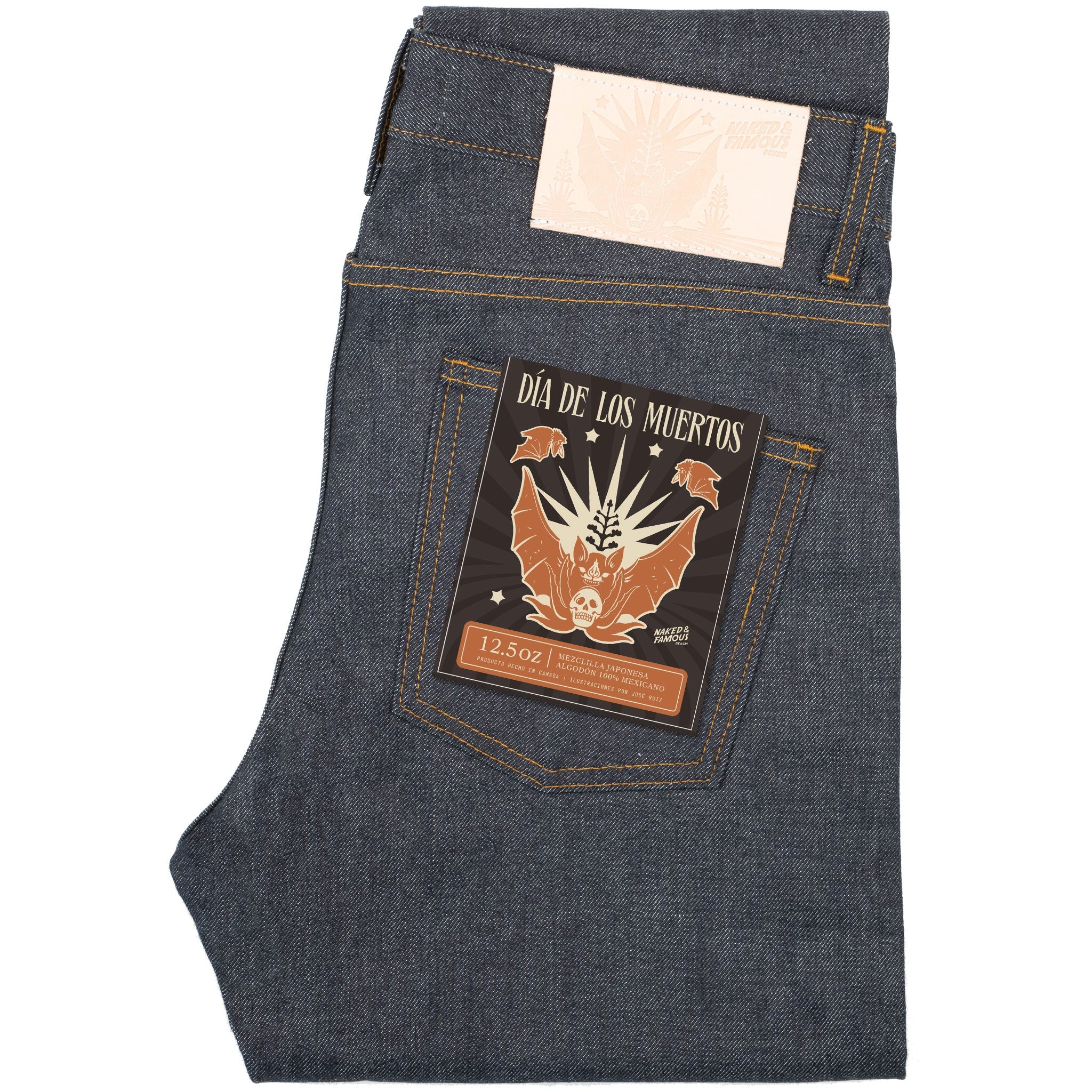 Super Guy - Dia De Los Muertos Selvedge - Bat by Naked & Famous Denim