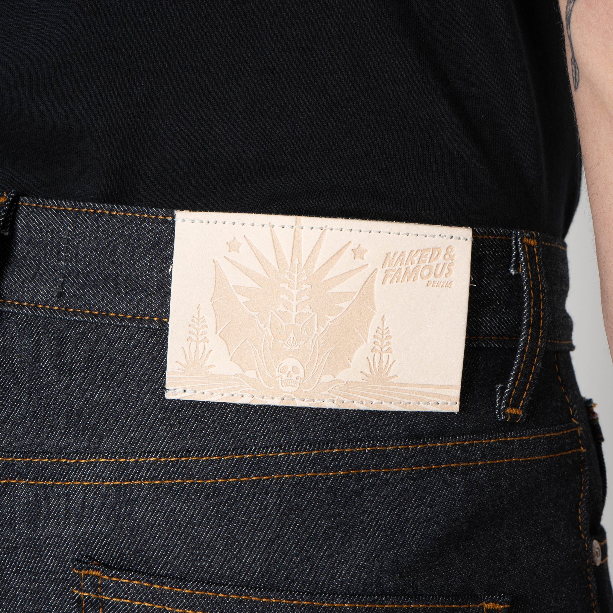 Super Guy - Dia De Los Muertos Selvedge - Bat by Naked & Famous Denim