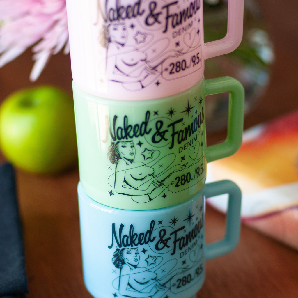 Milk Glass Stackable Mug - Delphite Blue by Naked & Famous Denim