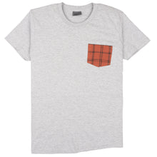 Load image into Gallery viewer, Pocket Tee - Heather Grey - Big Slub Vintage Flannel - Red
