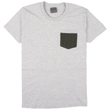 Load image into Gallery viewer, Pocket Tee - Heather Grey - Triple Yarn Twist Brushed Flannel - Forest Green
