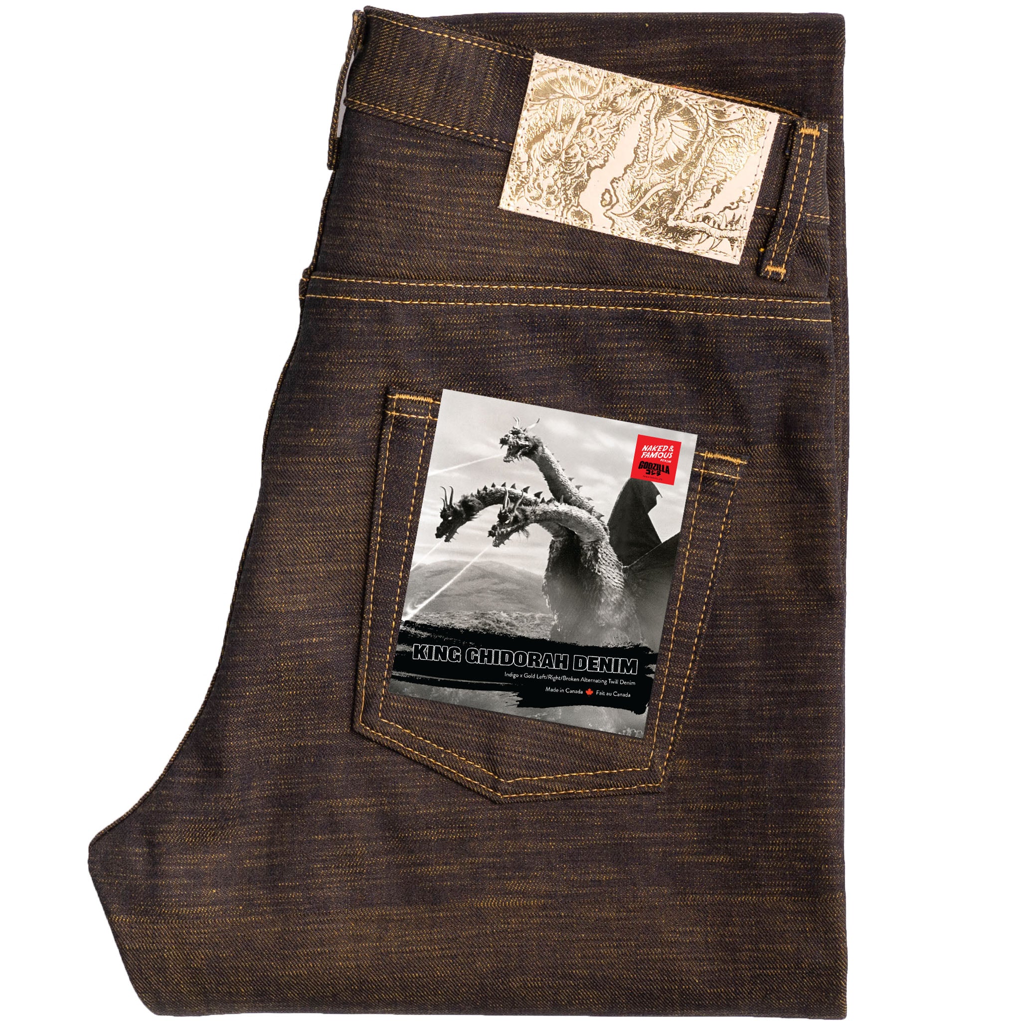 Super Guy - King Ghidorah: The Three-Headed Monster Denim by Naked & Famous Denim
