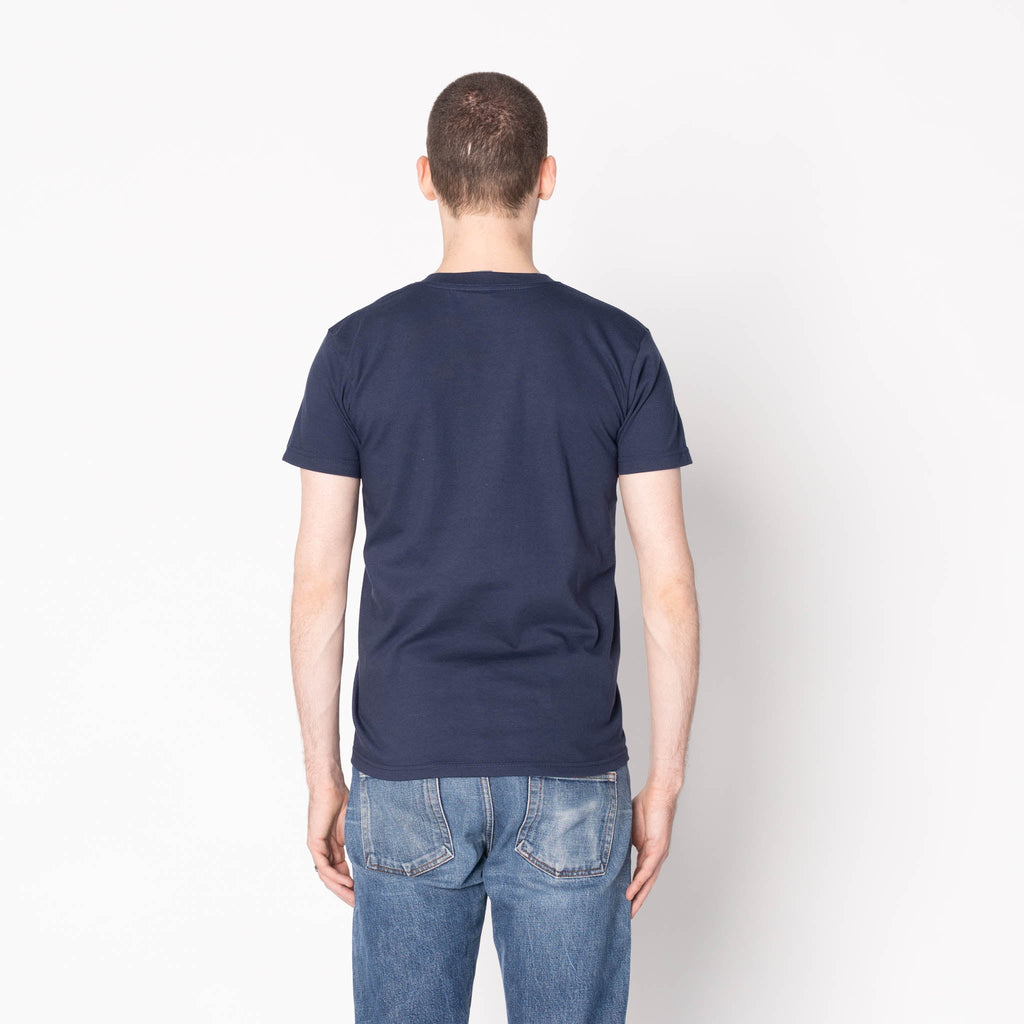 Pocket Tee   - Navy -   Kimono Print Rain by Naked & Famous Denim