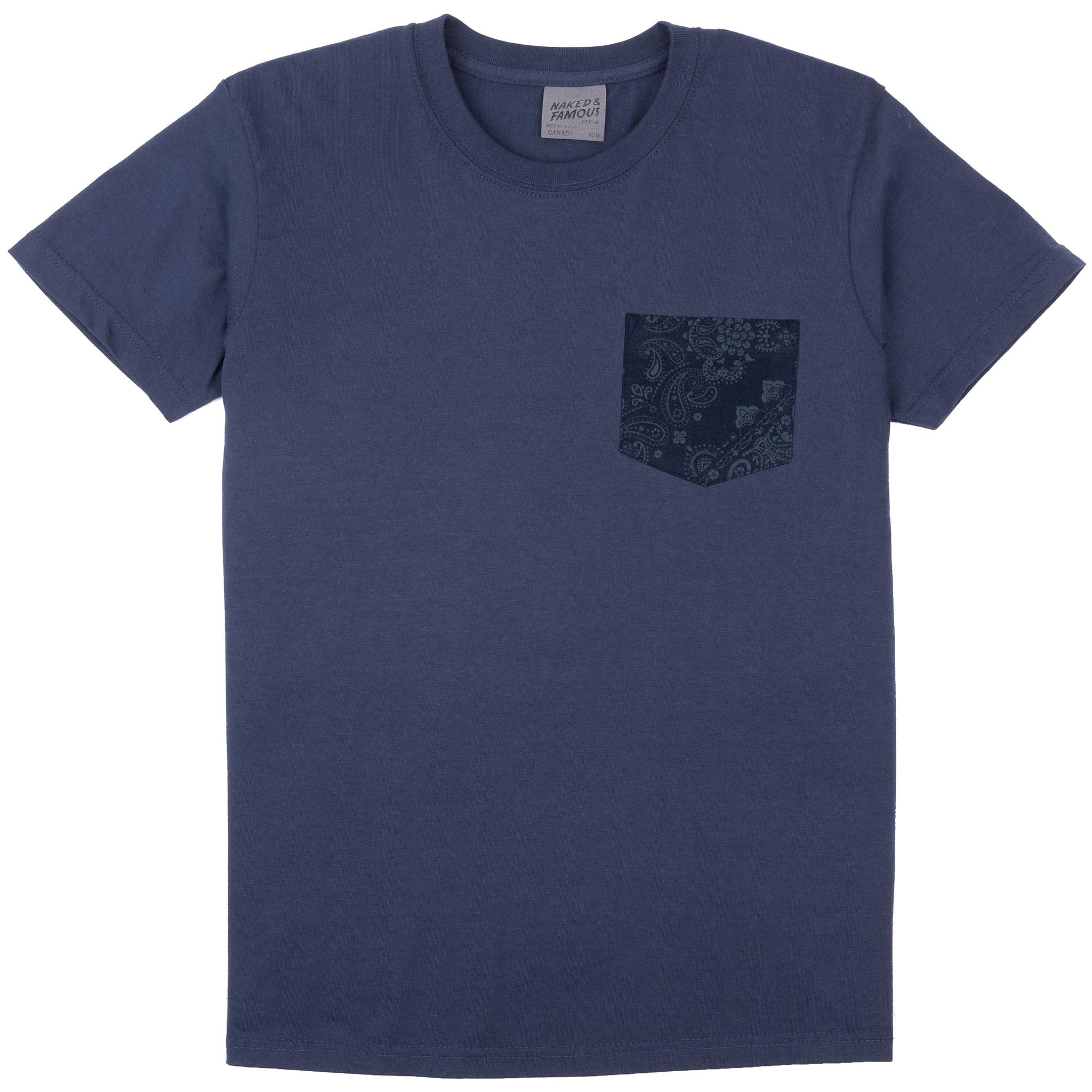 Pocket Tee - Navy - Brushed Hankercheif - Indigo by Naked & Famous Denim