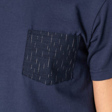 Load image into Gallery viewer, Pocket Tee - White - Printed Autumn - Navy by Naked &amp; Famous Denim
