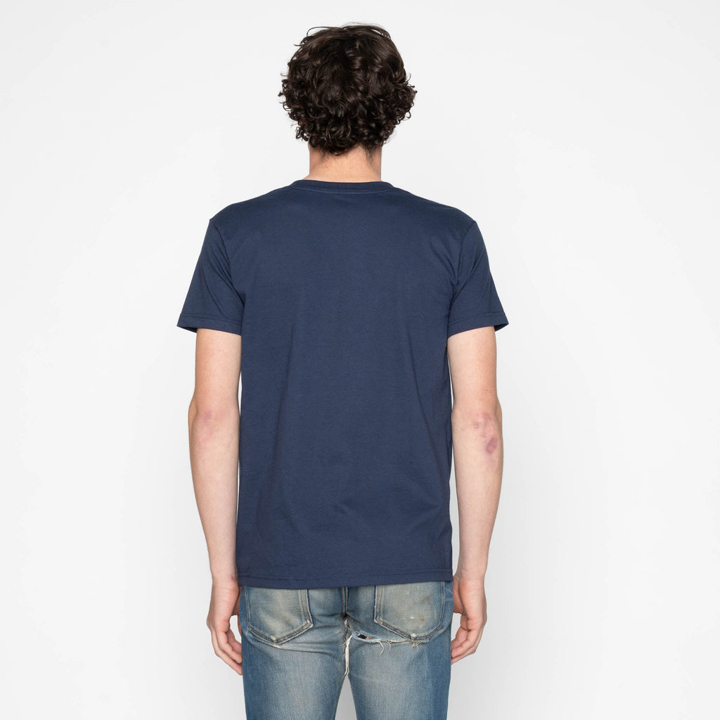 Pocket Tee - Navy + Matsuba Pine Needles - Indigo by Naked & Famous Denim