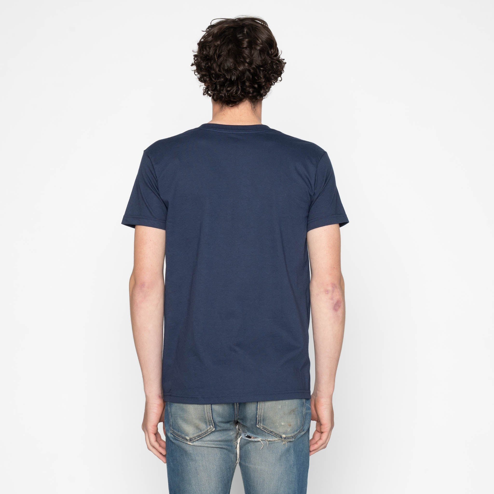 Pocket Tee - Navy + Matsuba Pine Needles - Indigo by Naked & Famous Denim
