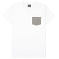 Pocket Tee - White + Organic Hickory - Green by Naked & Famous Denim