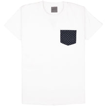 Load image into Gallery viewer, Pocket Tee - White - Kimono Triangles
