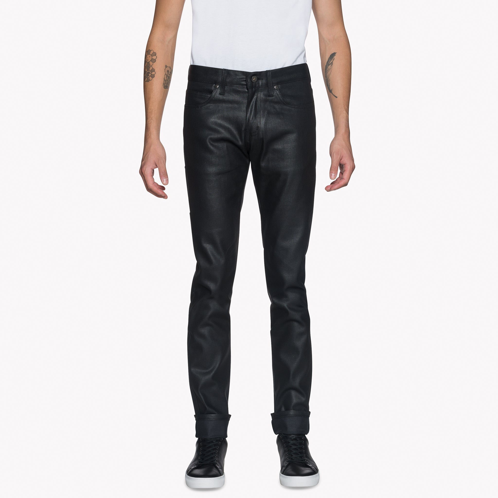 Super Guy - Wax Coated Black Stretch by Naked & Famous Denim