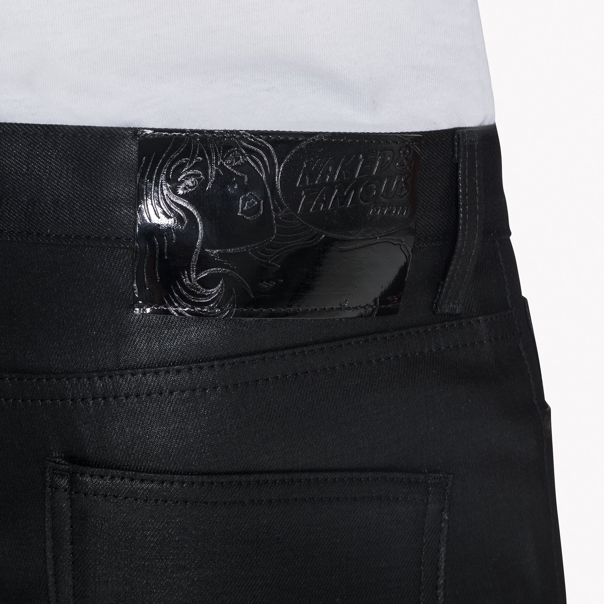 Super Guy - Wax Coated Black Stretch by Naked & Famous Denim