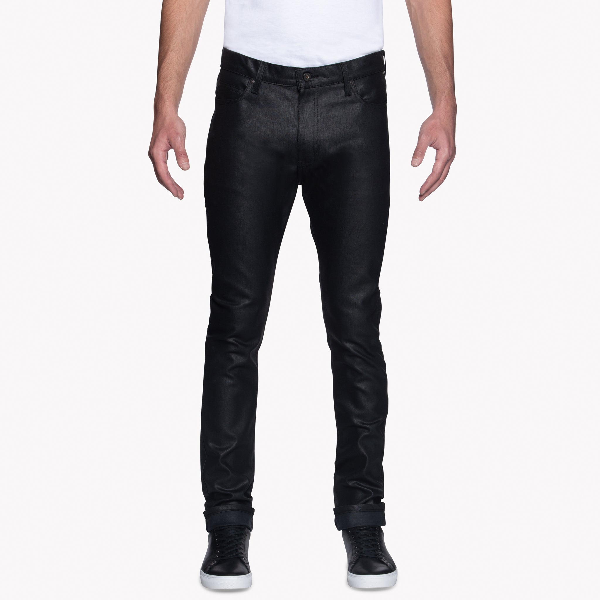 Stacked Guy - Wax Coated Black Stretch by Naked & Famous Denim