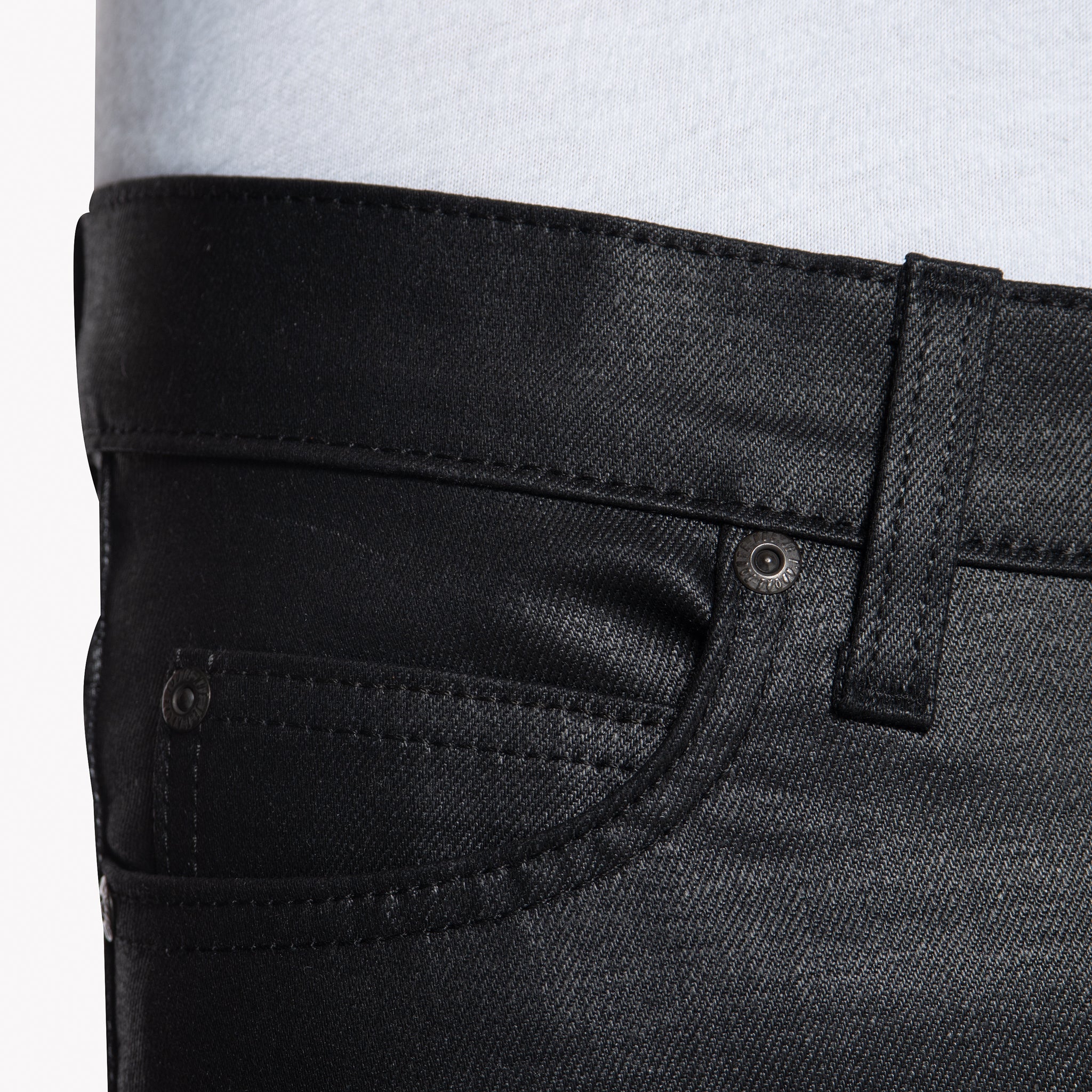 Stacked Guy - Wax Coated Black Stretch by Naked & Famous Denim