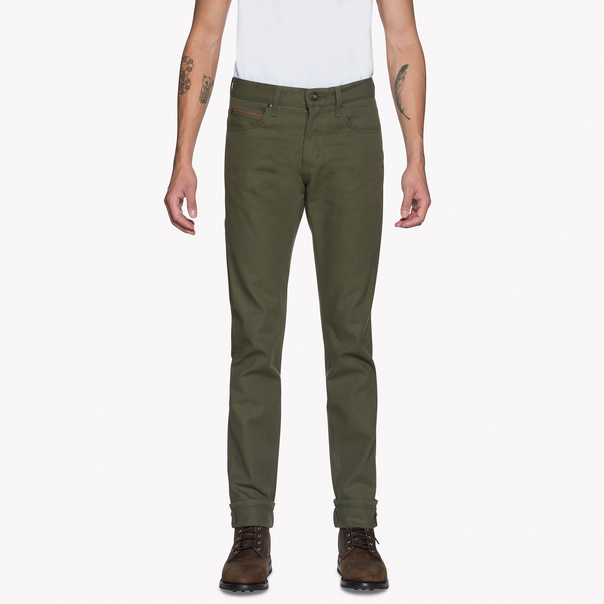 Super Guy - Army Green Duck Selvedge by Naked & Famous Denim
